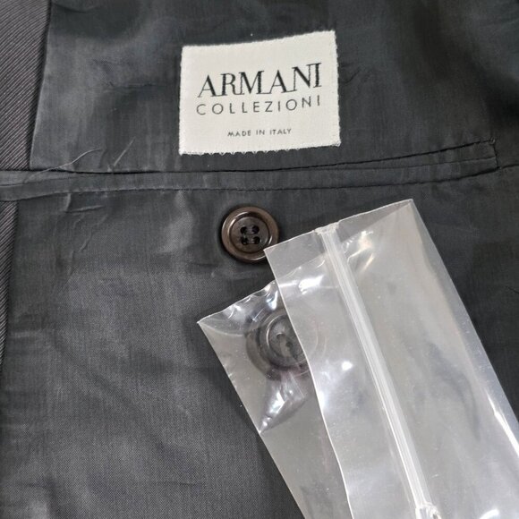 Armani Collezione Blazer Men US 44R Gray Wool Blend Lined 2B Double Vented Italy - Picture 3 of 16